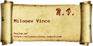 Milosev Vince névjegykártya